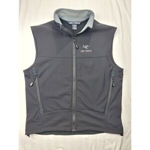 Arcteryx Gamma Softshell Vest Mens Large Black Polartec Fleece Lined Full Zip
